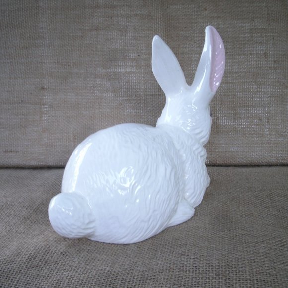 Vintage Handmade Ceramic White Rabbit Figurine - Picture 6 of 16